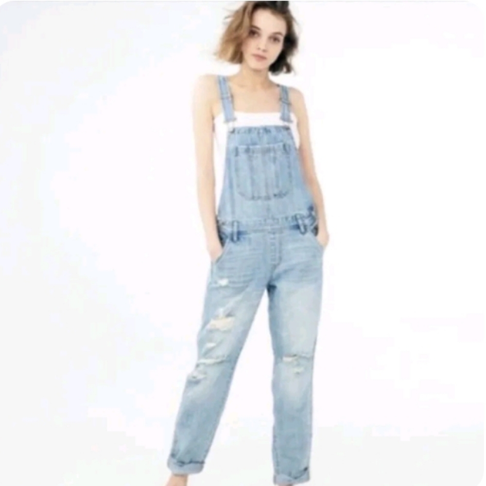 Love Fire Distressed Jeans Denim Overalls